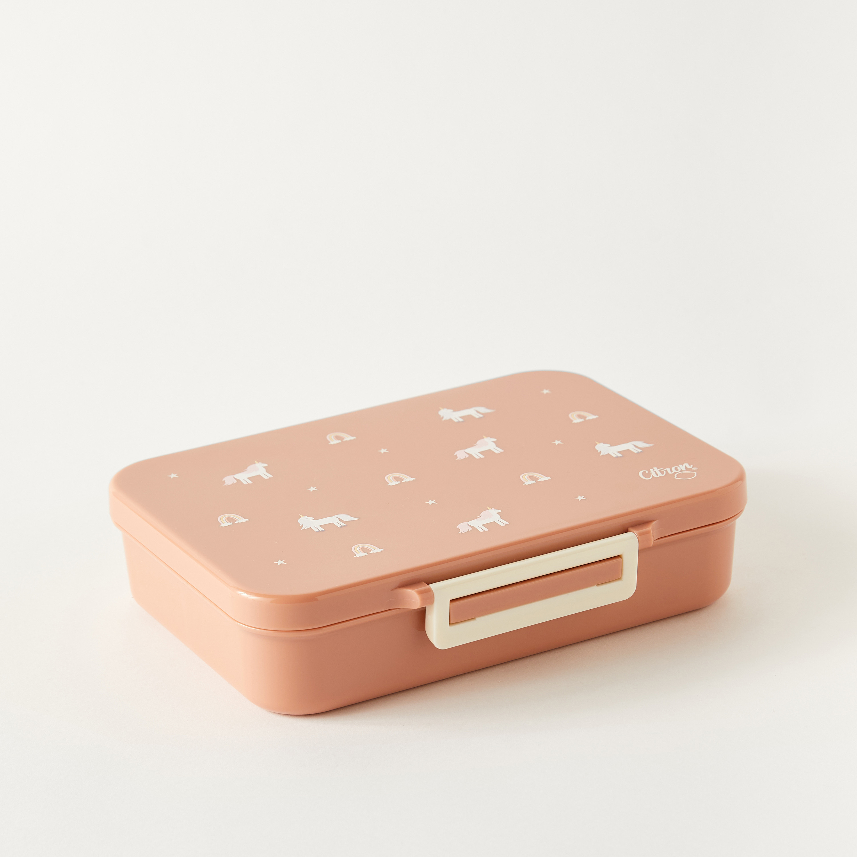 Citron Unicorn Print Sectioned Lunch Box with Clip Lock Lid6 -Month Warranty-school-lunchessentials-lunchboxes-image-2