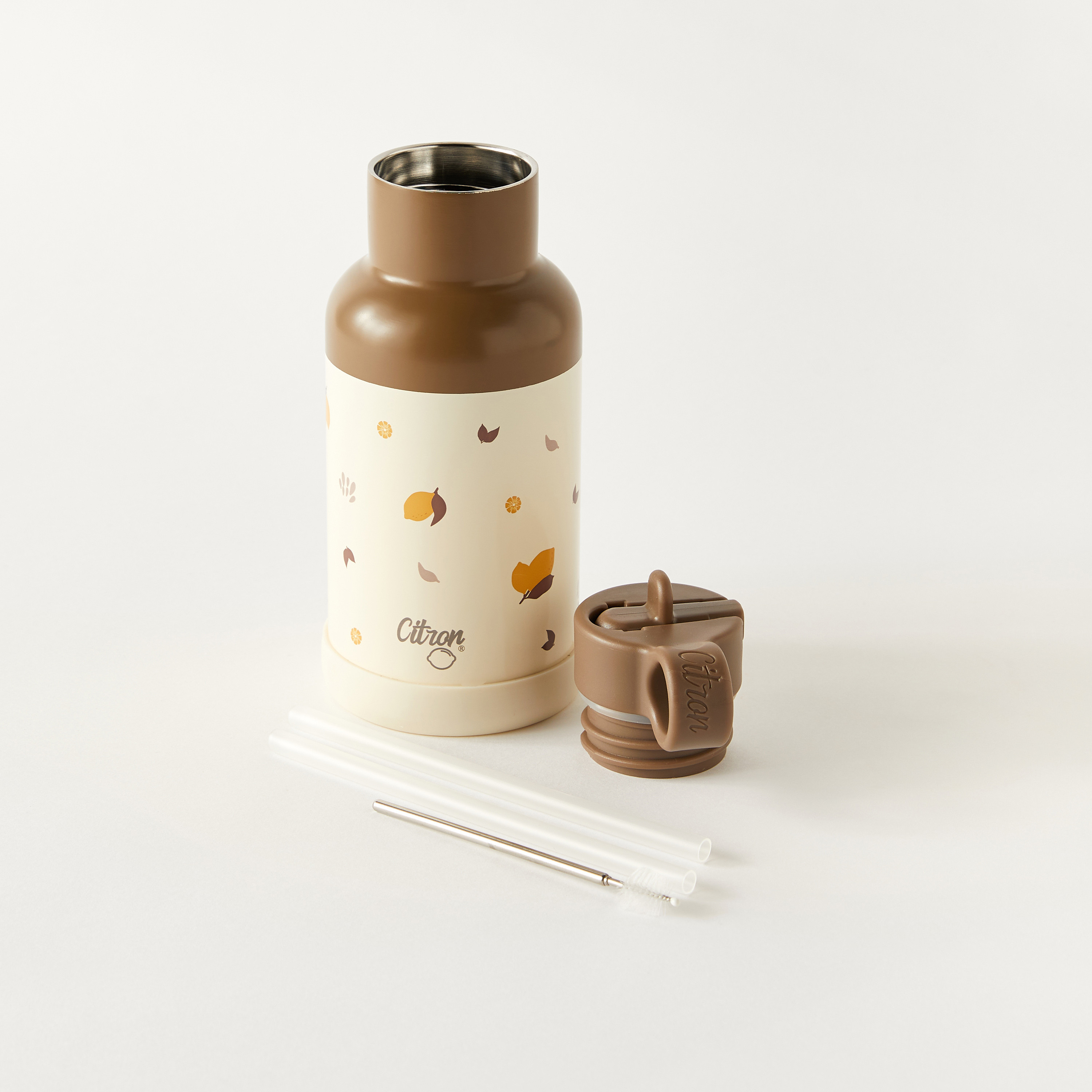 قارورة مياه ستانليس ستيل بطبعات ليمون وغطاء - 350 مل-school-waterbottles-image-4