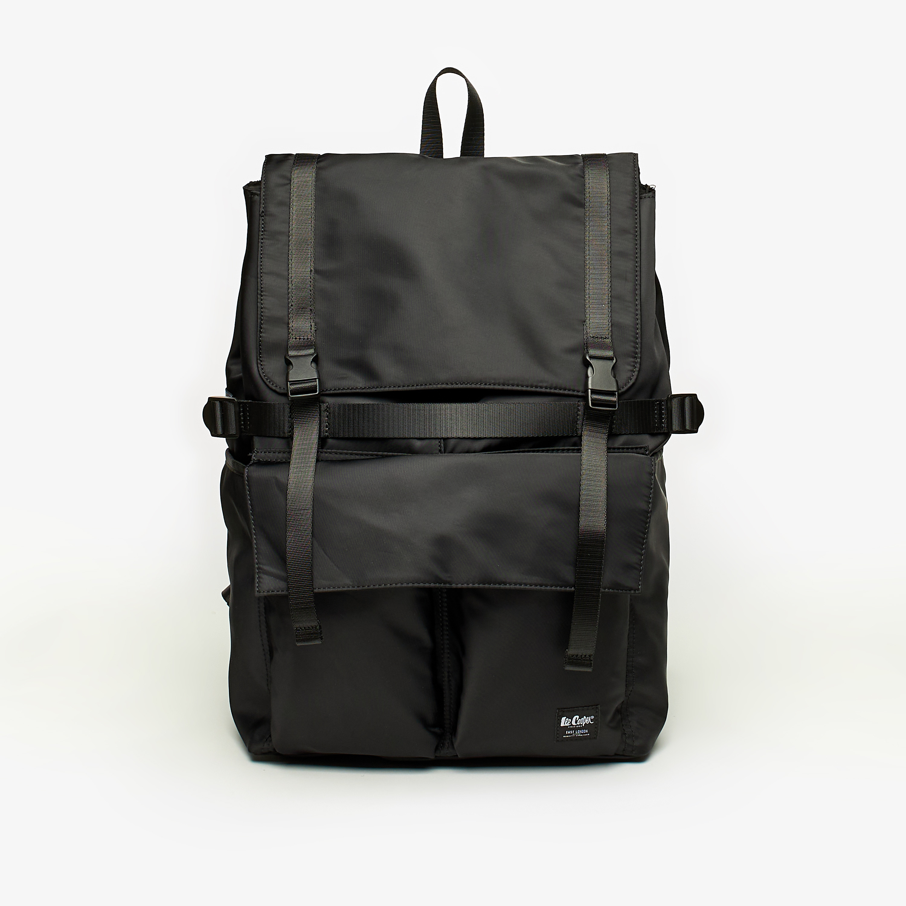 Shop Lee Cooper Solid Backpack with Buckle Closure and Padded Shoulder ...