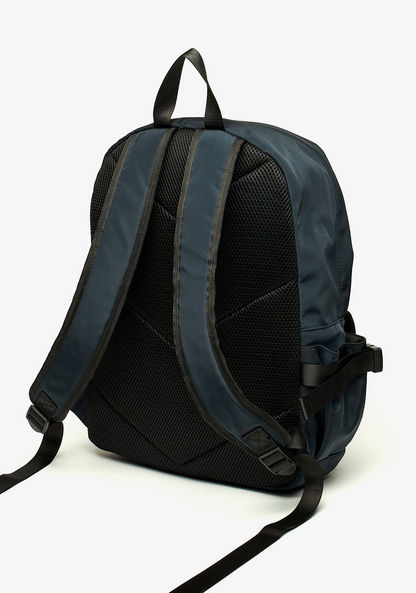 Lee Cooper Solid Backpack with Buckle Straps and Zip Closure-Men%27s Backpacks-image-4
