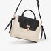 Celeste Monogram Satchel Bag with Snap Button Closure and Detachable Strap-Women%27s Handbags-thumbnailMobile-1