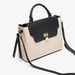 Celeste Monogram Satchel Bag with Snap Button Closure and Detachable Strap-Women%27s Handbags-thumbnail-2