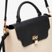 Celeste Monogram Satchel Bag with Snap Button Closure and Detachable Strap-Women%27s Handbags-thumbnailMobile-3
