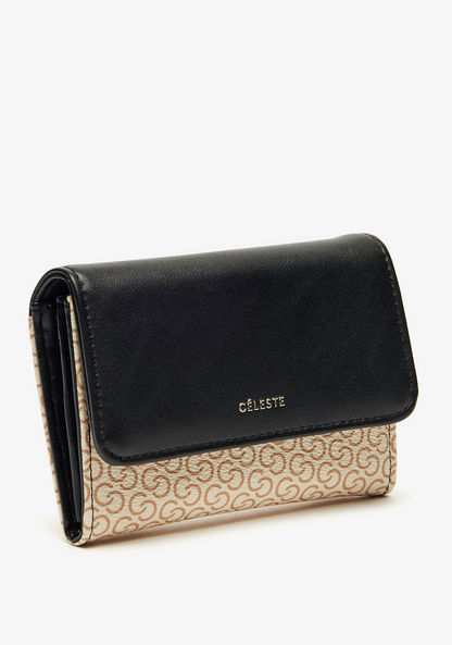 Celeste Monogram Print Flap Wallet-Wallets & Clutches-image-2