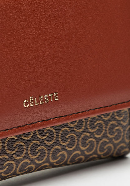 Celeste Monogram Print Flap Wallet-Wallets & Clutches-image-3