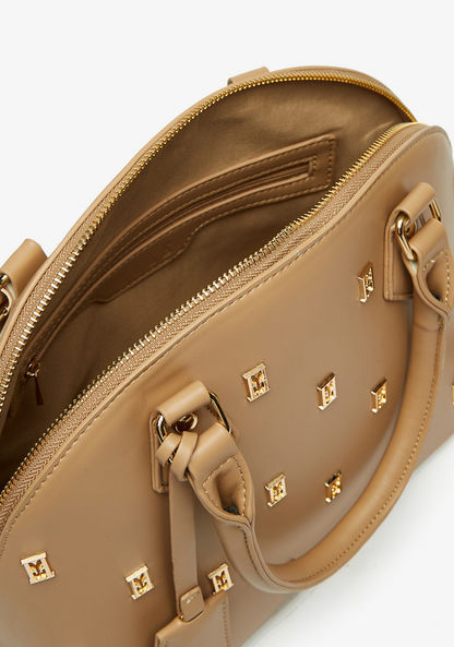 ELLE Monogram Embellished Tote Bag with Detachable Strap
