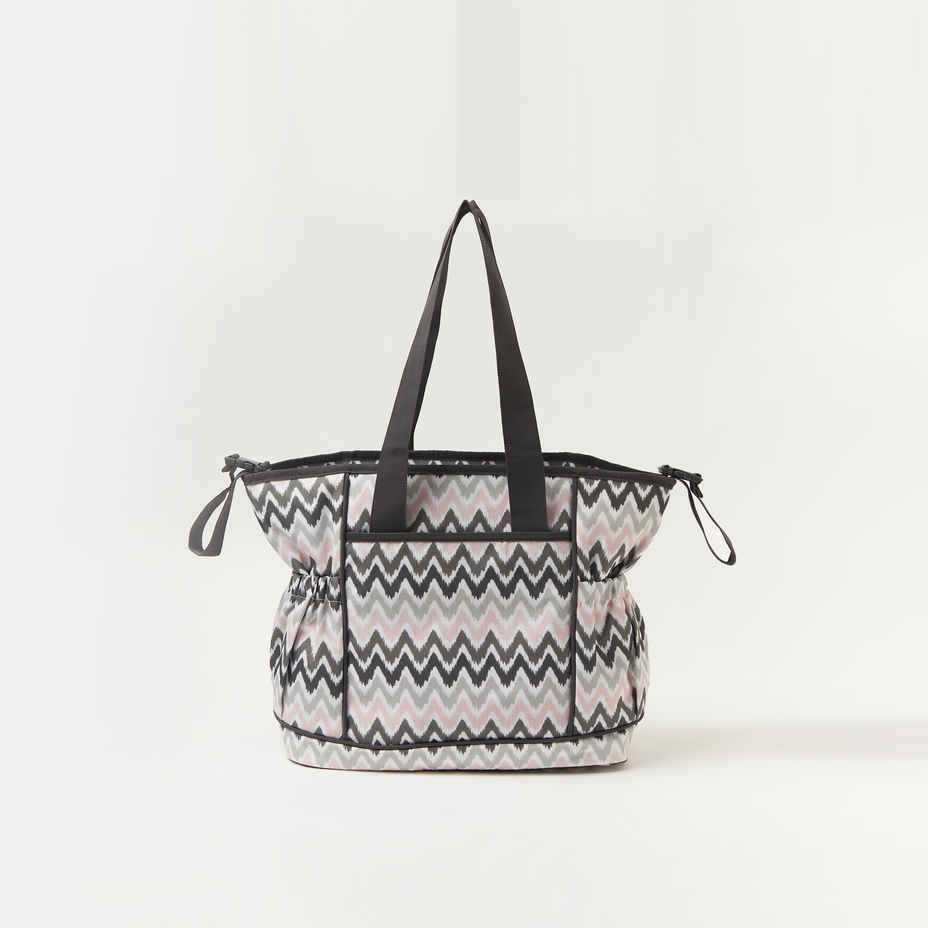 Juniors Chevron Print Diaper Bag with Zip Closure and Buckle Straps-baby-gear-diaperbags-image-2