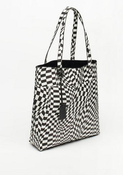 Missy Abstract Print Shopper Bag with Dual Handles and Tag Detail