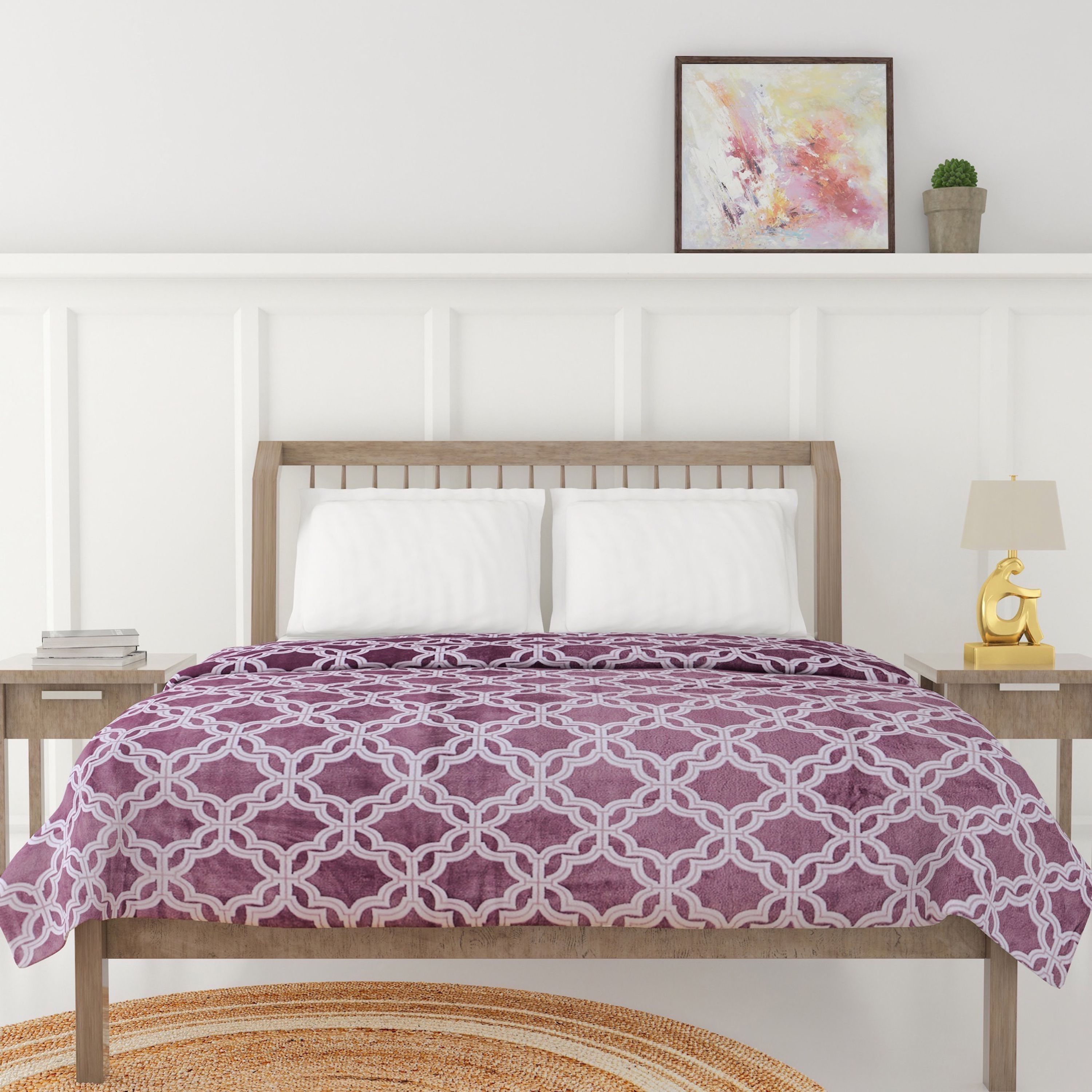 Oasis Printed Flannel Throw - 229x229 cms-household-cushionsandthrows-throwsandblankets-blankets-image-2