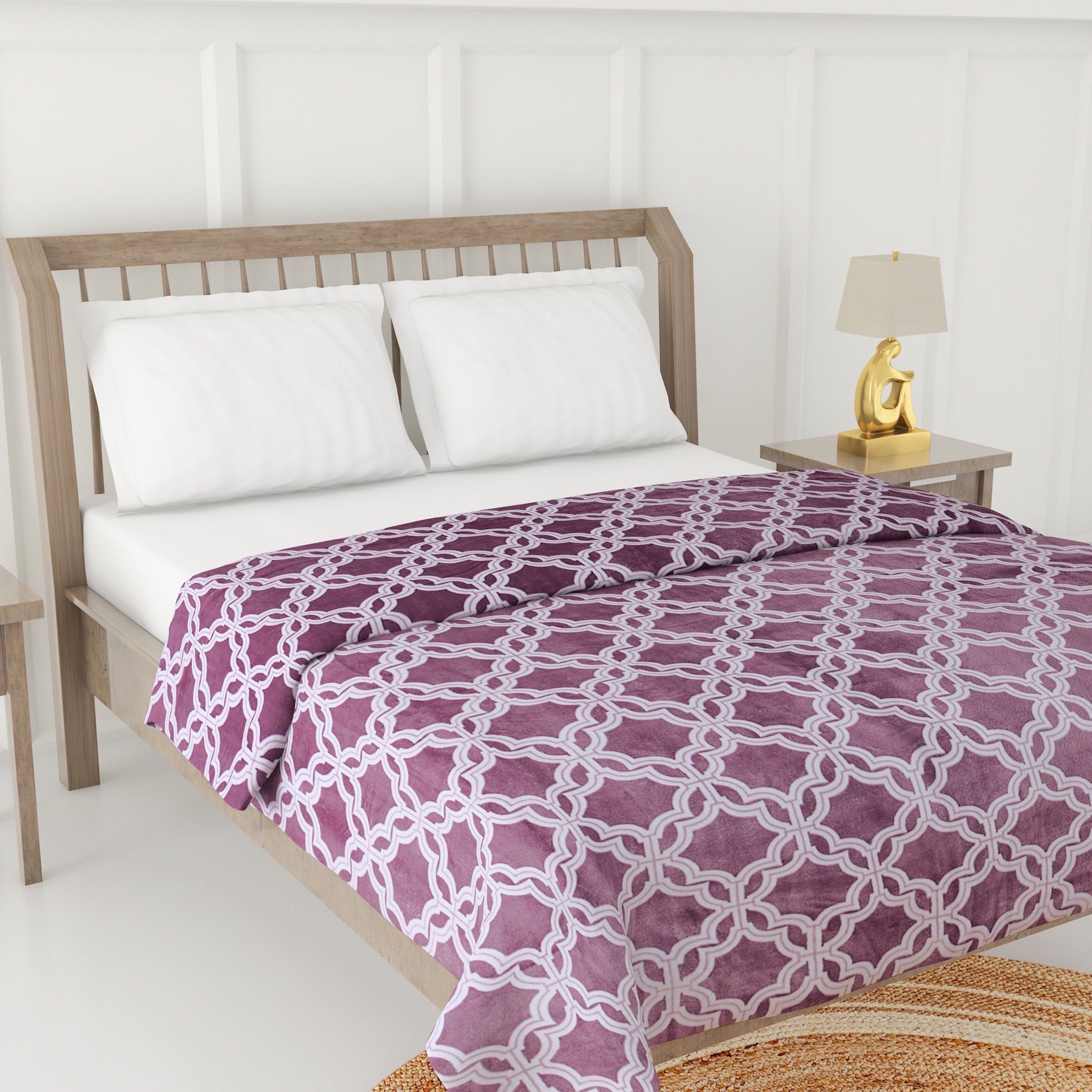 Oasis Printed Flannel Throw - 229x229 cms-household-cushionsandthrows-throwsandblankets-blankets-image-3