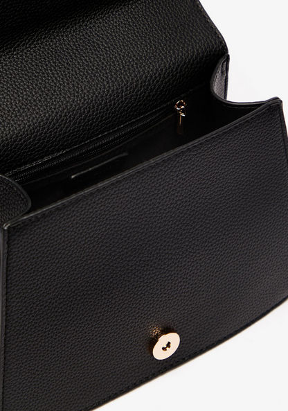 Haadana Solid Satchel Bag with Flap Closure-Women%27s Handbags-image-6