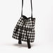 Missy Houndstooth Embroidered Bucket Bag with Drawstring Closure-Women%27s Handbags-thumbnailMobile-2