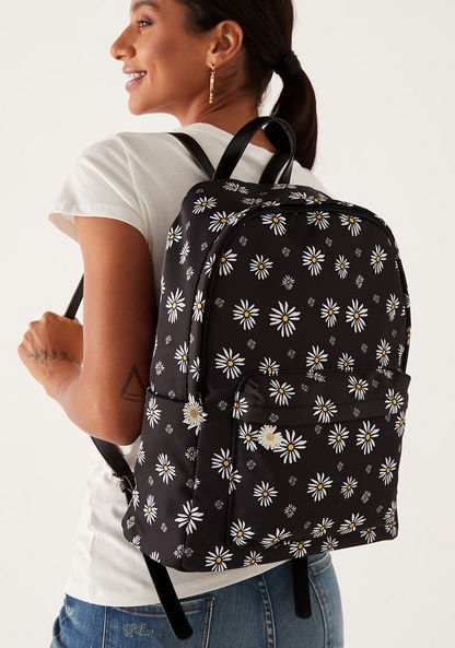 Missy All Over Floral Print Backpack with Zip Closure