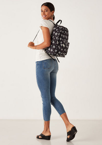 Missy All Over Floral Print Backpack with Zip Closure