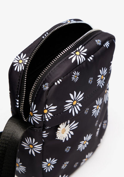 Missy Floral Print Crossbody Bag with Adjustable Strap and Zip Closure