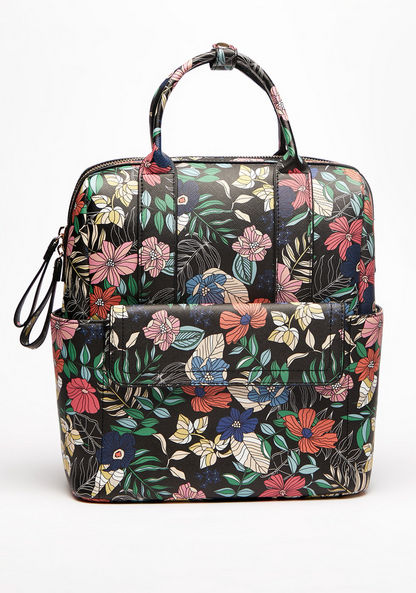 Missy Floral Print Backpack with Zip Closure-Women%27s Backpacks-image-1