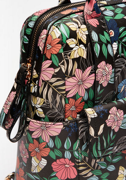 Missy Floral Print Backpack with Zip Closure-Women%27s Backpacks-image-2