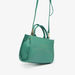 Haadana Embossed Tote Bag with Detachable Strap and Zip Closure-Women%27s Handbags-thumbnail-1