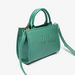 Haadana Embossed Tote Bag with Detachable Strap and Zip Closure-Women%27s Handbags-thumbnail-2