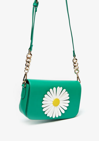 Missy Floral Applique Crossbody Bag with Detachable Strap