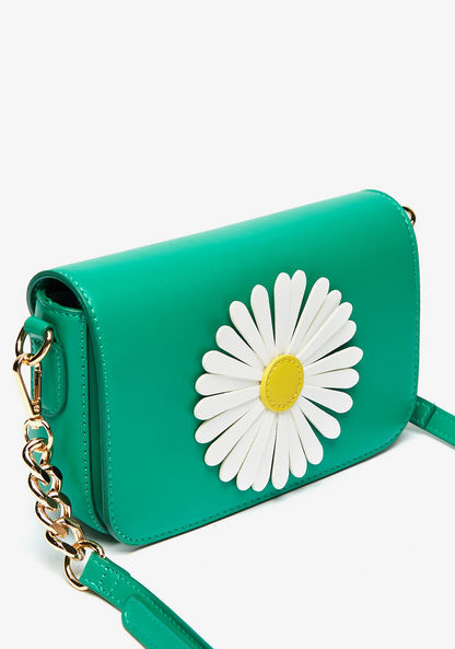 Missy Floral Applique Crossbody Bag with Detachable Strap