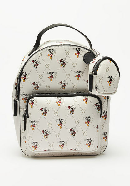 Missy - Disney Minnie Mouse Print Backpack with Adjustable Straps and Zip Closure