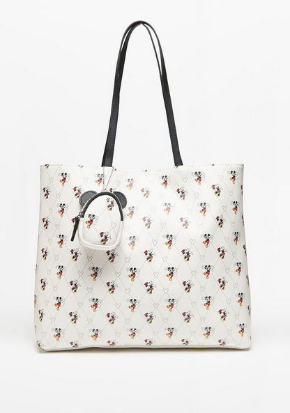 Disney Minnie Mouse Print Shopper Bag with Double Handles-Women%27s Handbags-image-0