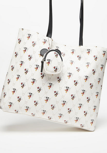 Disney Minnie Mouse Print Shopper Bag with Double Handles