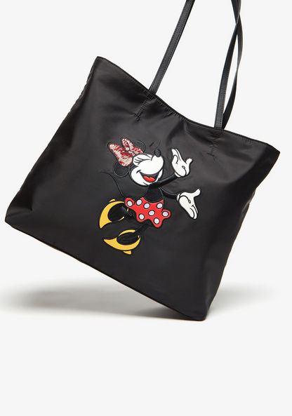Missy - Disney Minnie Mouse Embroidered Shopper Bag with Double Handle
