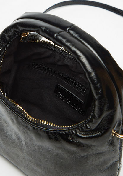 Haadana Solid Hobo Bag with Adjustable Strap and Zip Closure