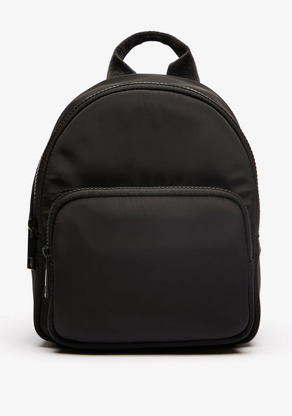 Missy Solid Backpack with Adjustable Shoulder Straps and Zip Closure
