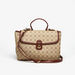 Elle Monogram Printed Satchel Bag with Grab Handle and Detachable Strap-Women%27s Handbags-thumbnailMobile-0