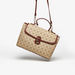 Elle Monogram Printed Satchel Bag with Grab Handle and Detachable Strap-Women%27s Handbags-thumbnailMobile-1