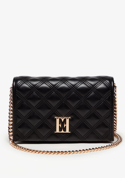Elle Quilted Crossbody Bag with Chain Strap and Magnetic Closure-Women%27s Handbags-image-0
