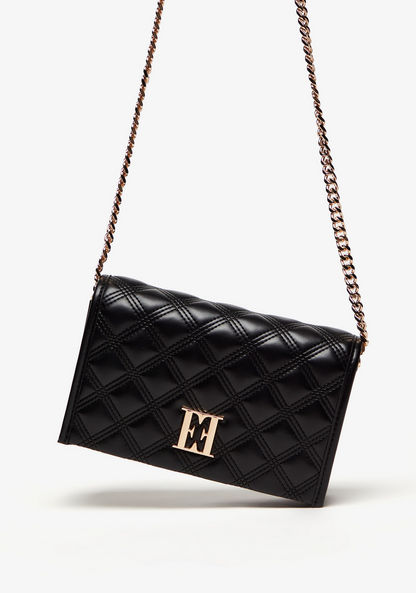 Elle Quilted Crossbody Bag with Chain Strap and Magnetic Closure-Women%27s Handbags-image-1
