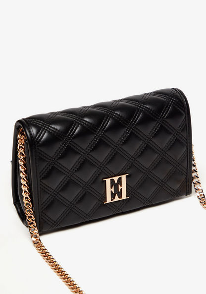 Elle Quilted Crossbody Bag with Chain Strap and Magnetic Closure-Women%27s Handbags-image-3