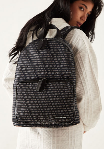 Lee Cooper Printed Backpack with Zip Closure and Adjustable Shoulder Straps-Women%27s Backpacks-image-0
