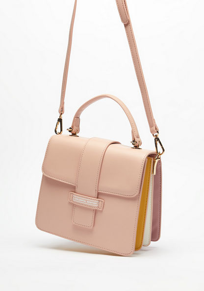 Missy Satchel Bag with Detachable Strap and Button Closure