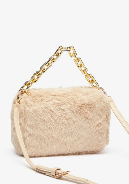 Haadana Textured Crossbody Bag with Fur Detailing-Women%27s Handbags-image-2