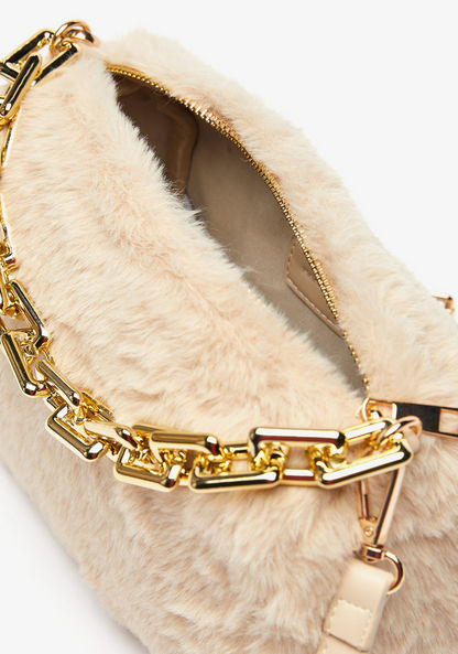 Haadana Textured Crossbody Bag with Fur Detailing-Women%27s Handbags-image-4