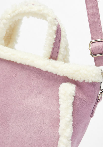 Missy Crossbody Bag with Fur Detail and Double Handle
