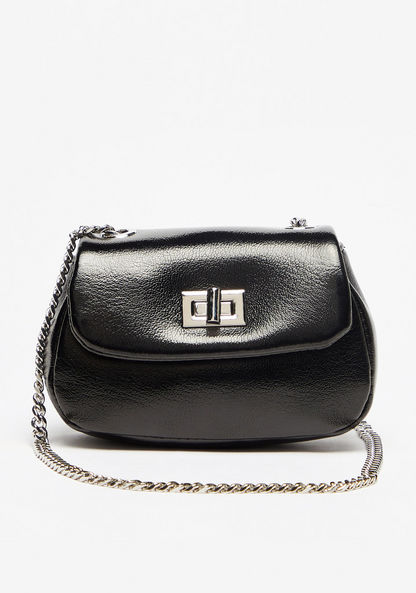 Missy Solid Crossbody Bag with Chain Strap-Women%27s Handbags-image-0