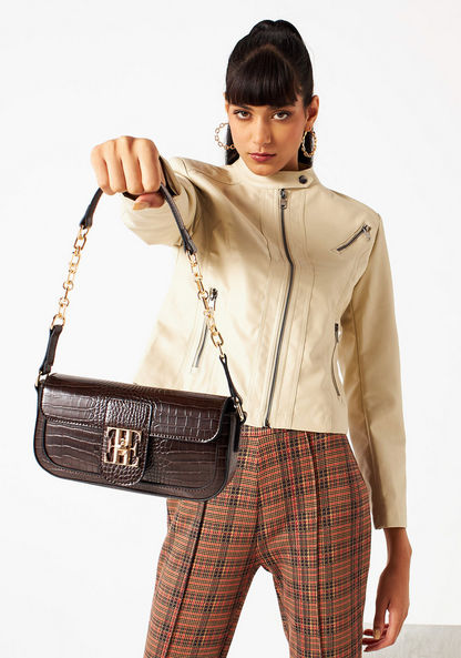 Elle Textured Shoulder Bag-Women%27s Handbags-image-0