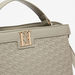 Elle Embossed Tote Bag with Zip Closure-Women%27s Handbags-thumbnail-4