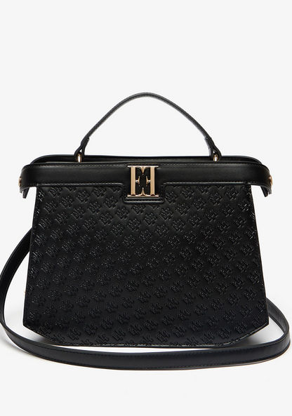 Elle Embossed Tote Bag with Zip Closure