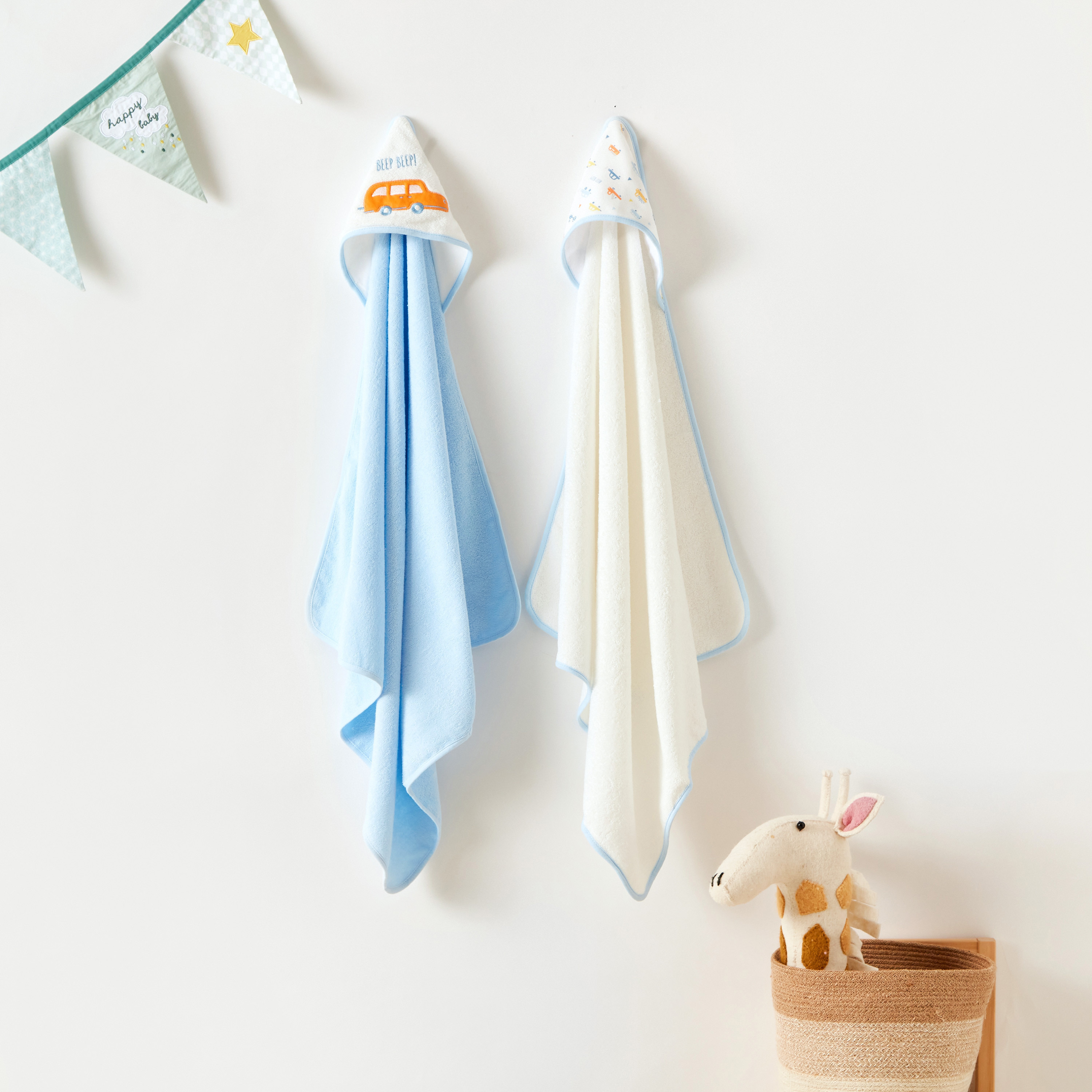 Juniors 2-Piece Hooded Towel Set - 75x75 cms-baby-bathandcare-towels-image-1