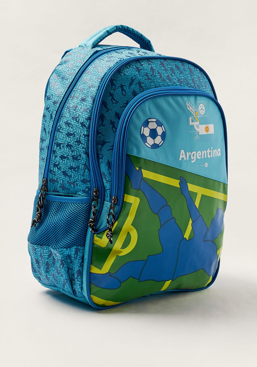 FWC Argentina Print 18-inch Backpack with Zip Closure and Mesh Pockets-Backpacks-image-1
