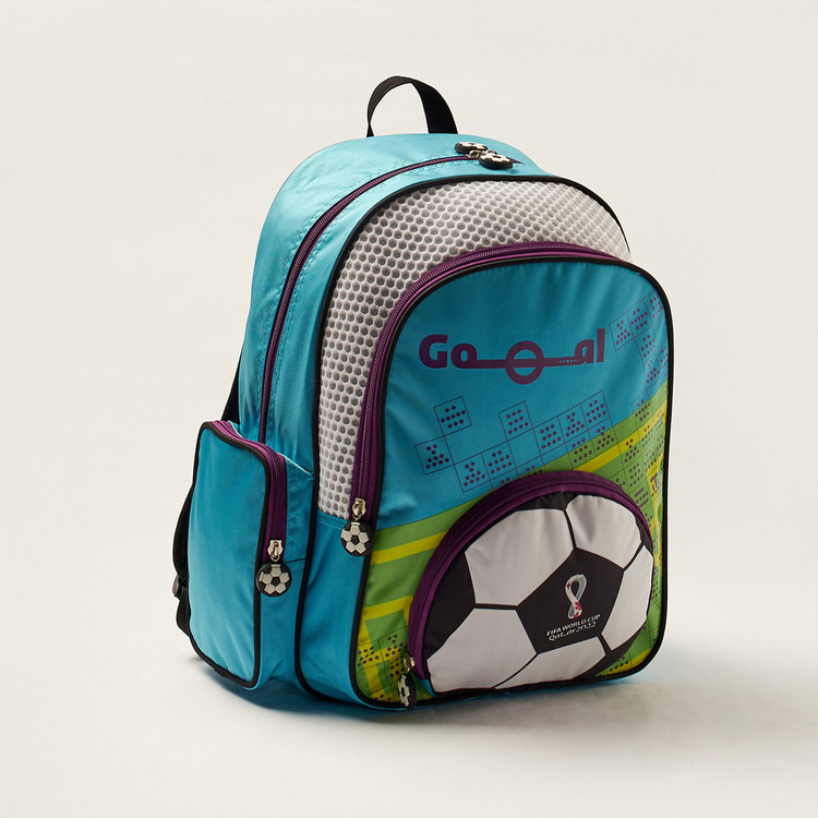 FWC FIFA Print Backpack with Zip Closure and Adjustable Straps