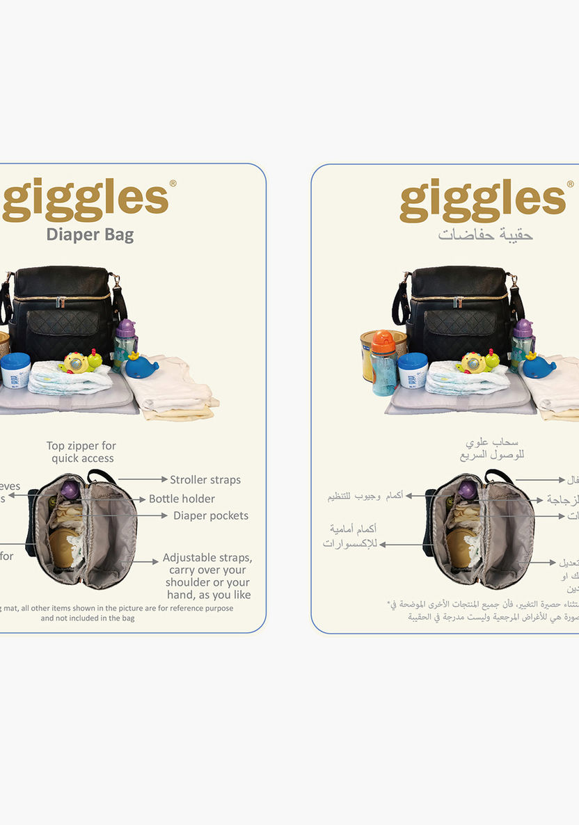 Giggles Diaper Bag with Shoulder Straps and Changing Mat-Diaper Bags-image-6