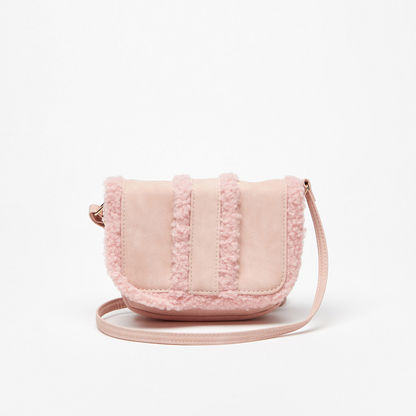 Little Missy Plush Textured Nubuck Crossbody Bag with Flap Closure-Girl%27s Bags-image-0